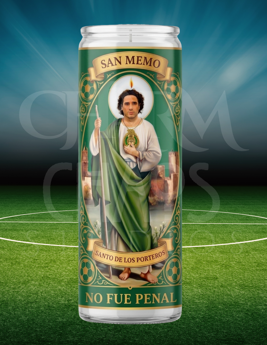 San Memo Prayer Candle – "No Fue Penal" World Cup Fan Edition