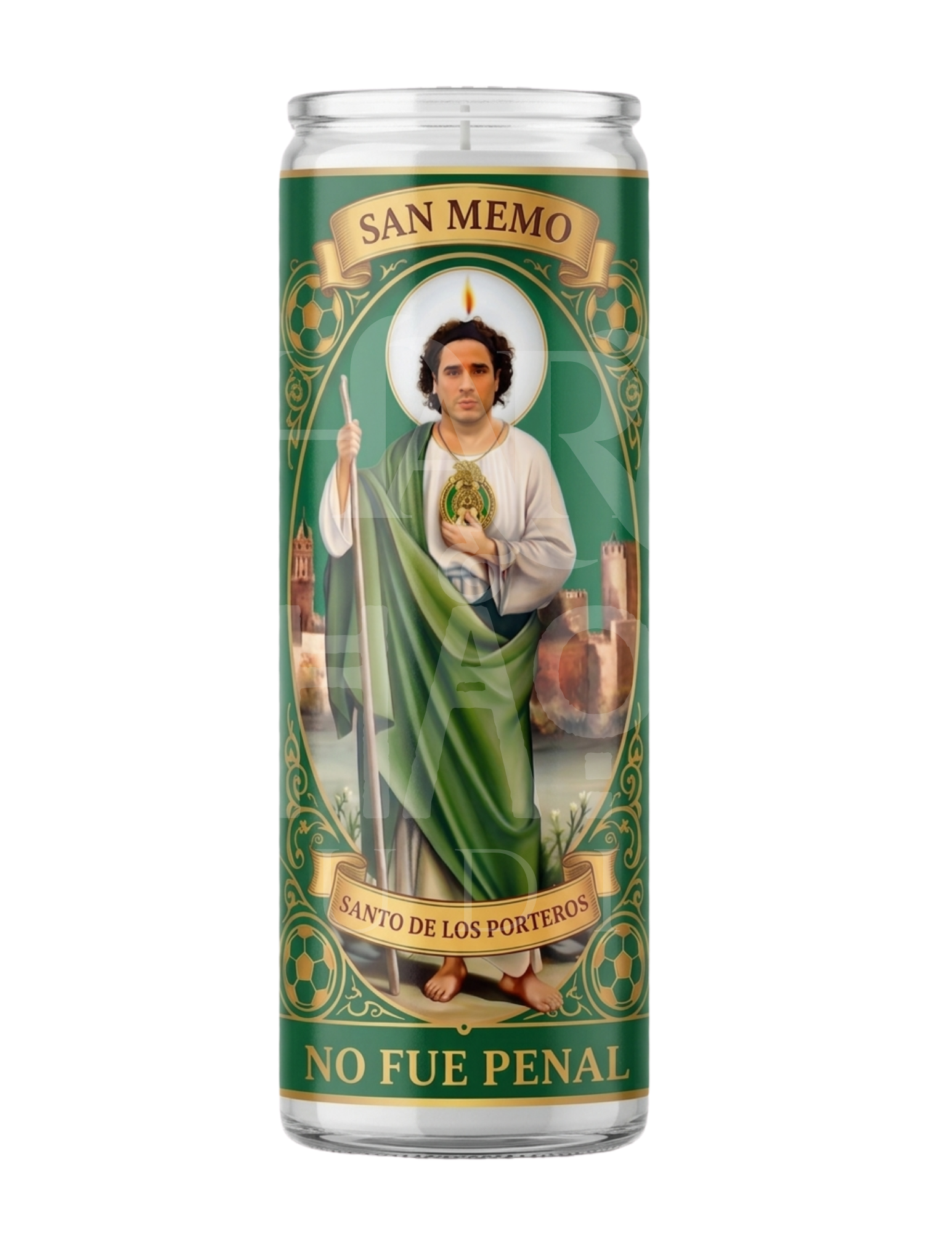 San Memo Prayer Candle – "No Fue Penal" World Cup Fan Edition